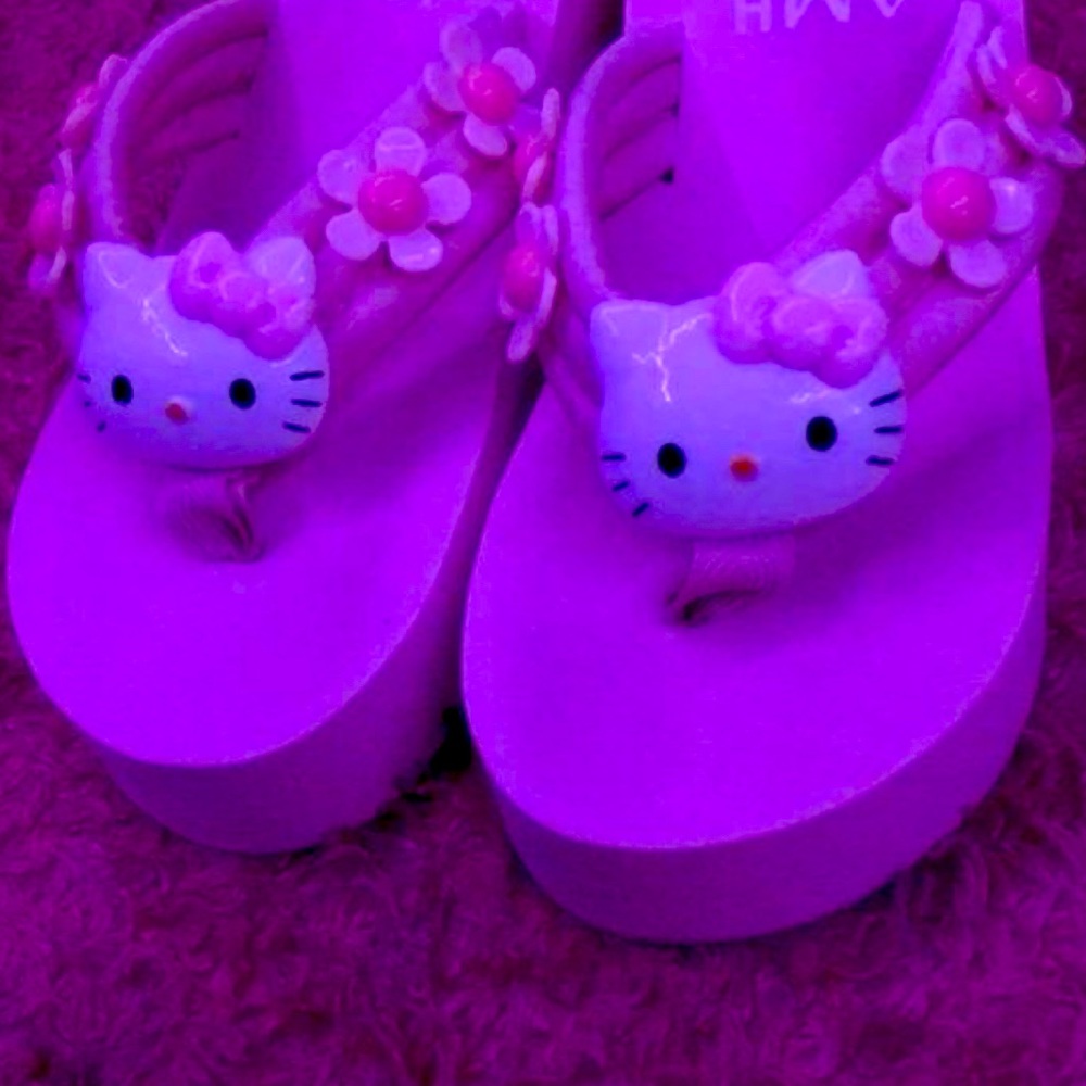 Hello Kitty Floral Pink Kids Flip Flops
